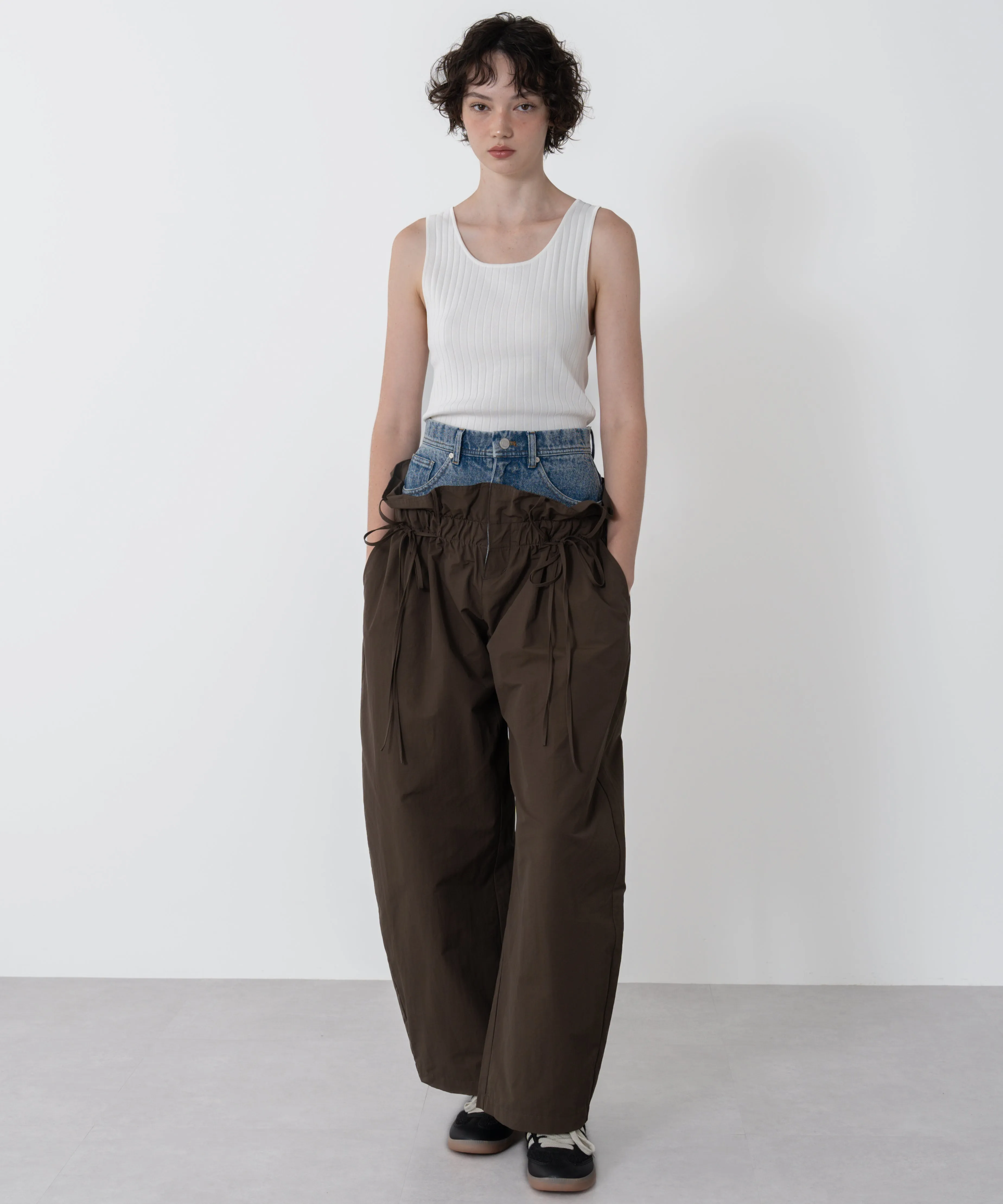 Ribbed Knit Cropped Tank Top