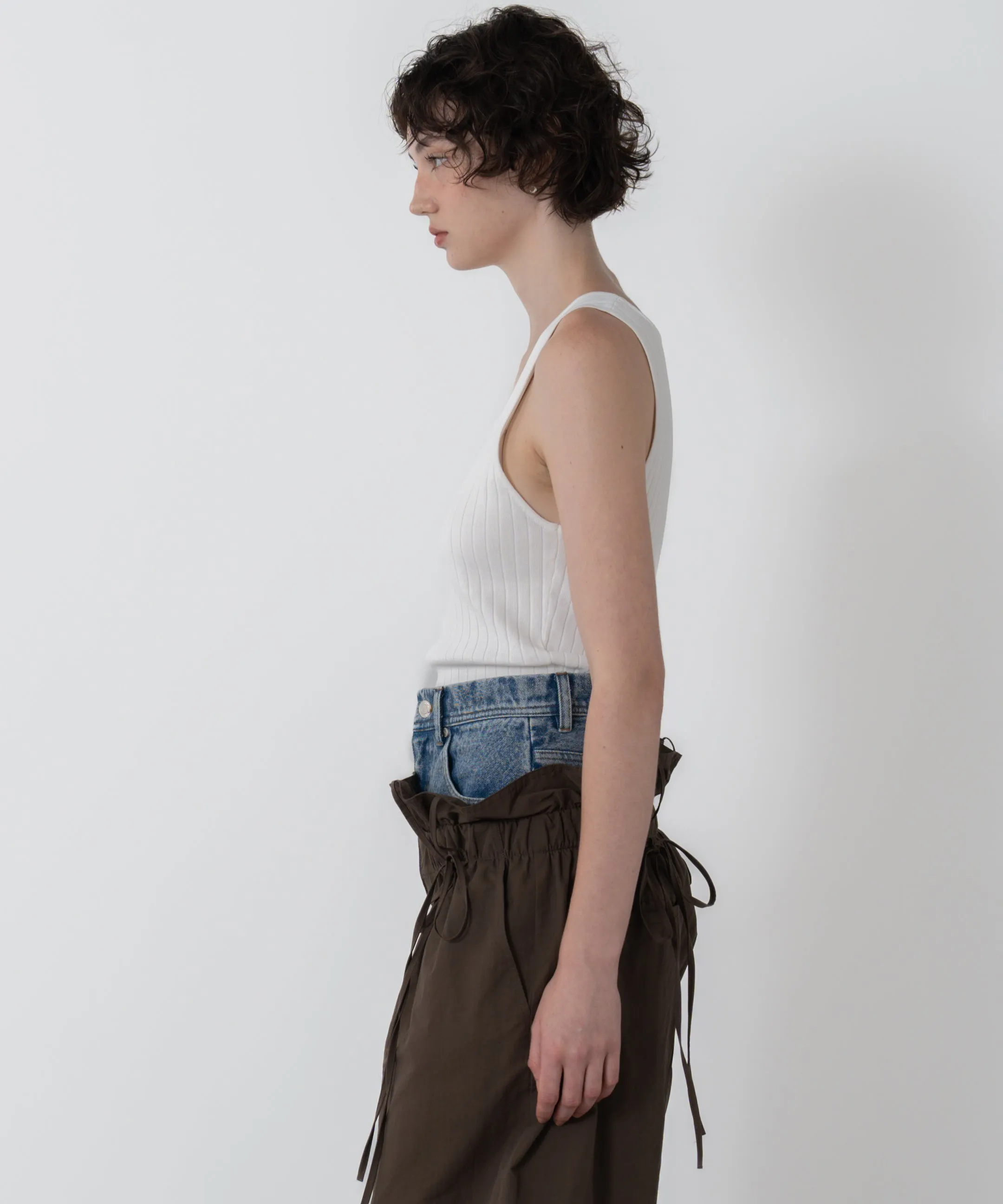 Ribbed Knit Cropped Tank Top