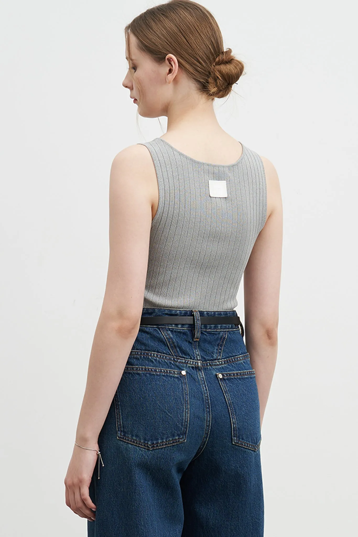 Ribbed Knit Cropped Tank Top