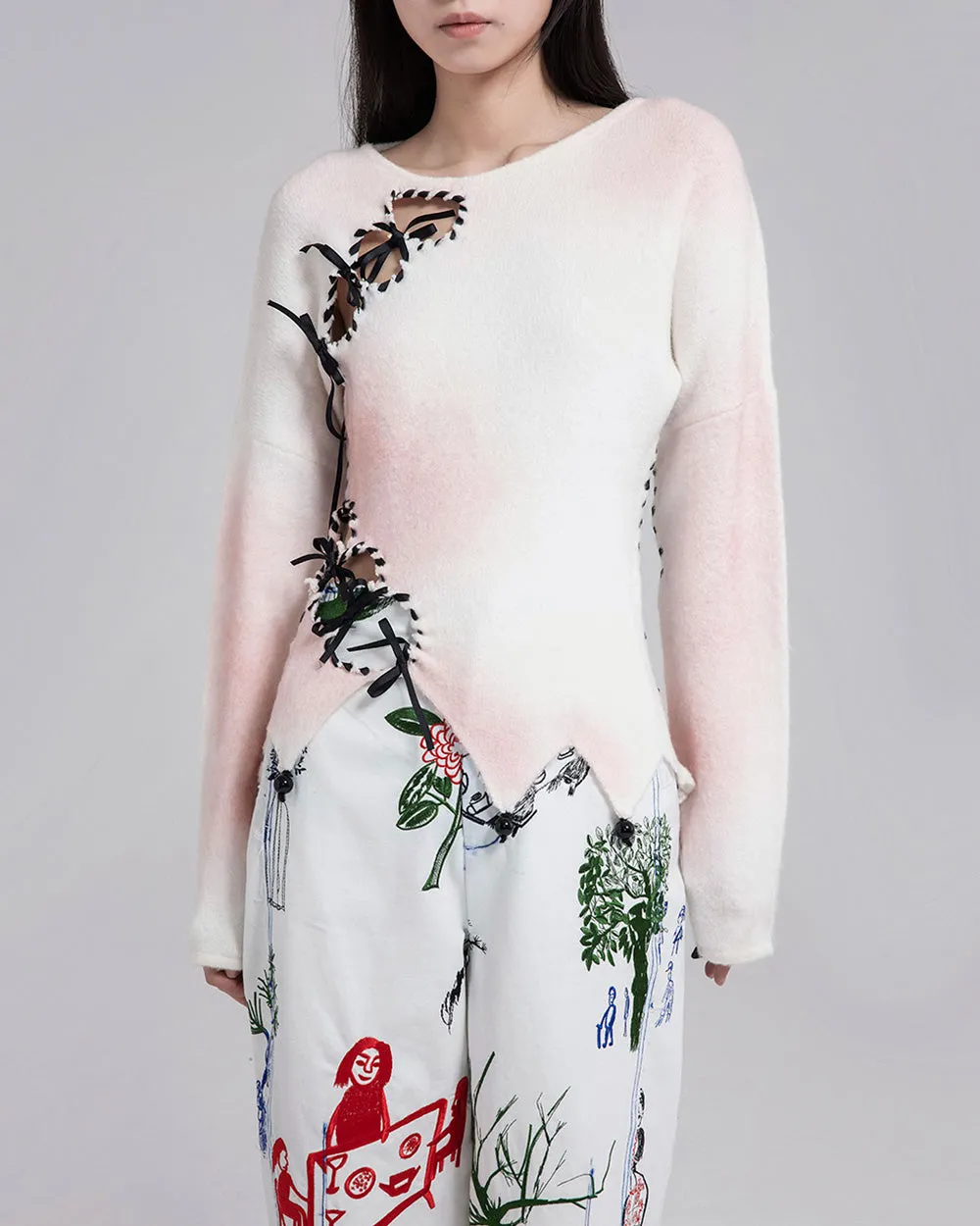 Ribbon Tie Knit Jumper