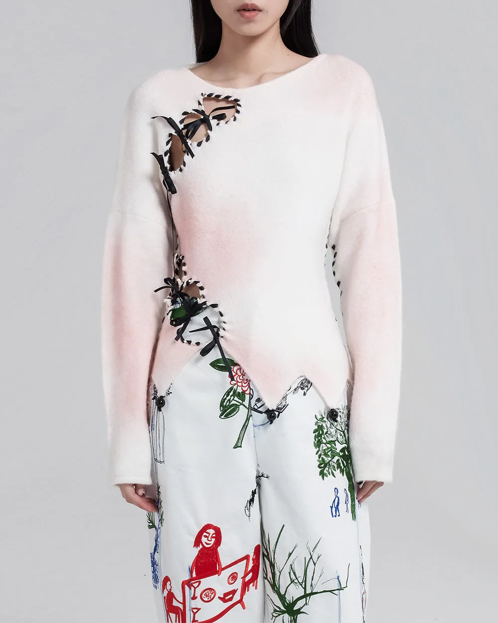Ribbon Tie Knit Jumper