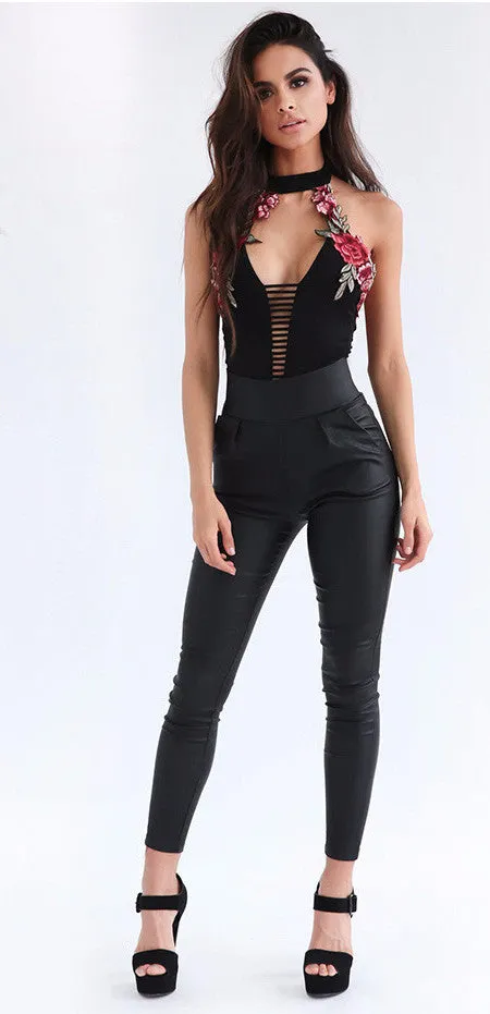 Rose Embroidery Bodysuit