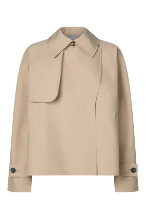 Save The Duck Greta Cropped Trench Coat in Stardust Beige