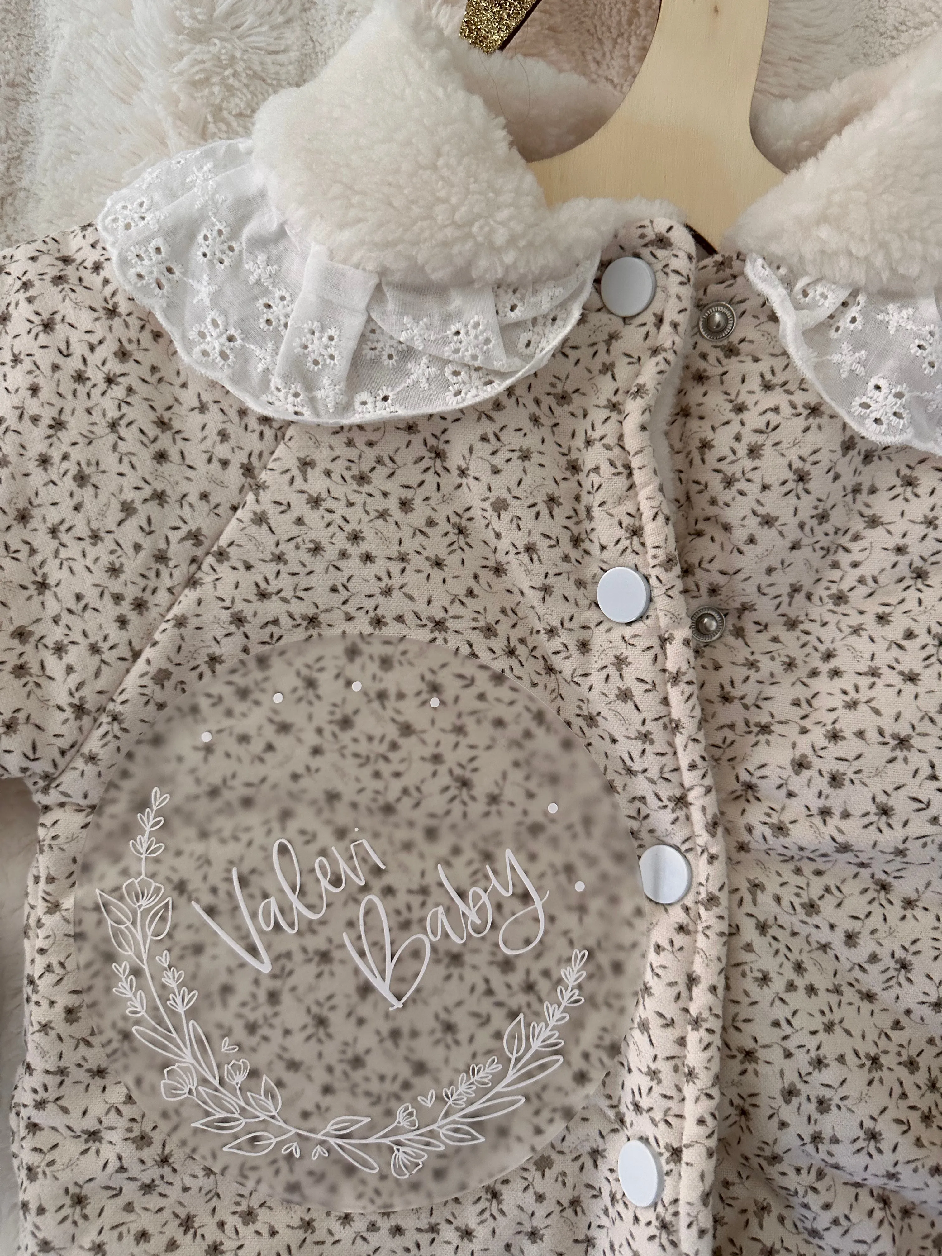 Sherpa floral jumpsuit