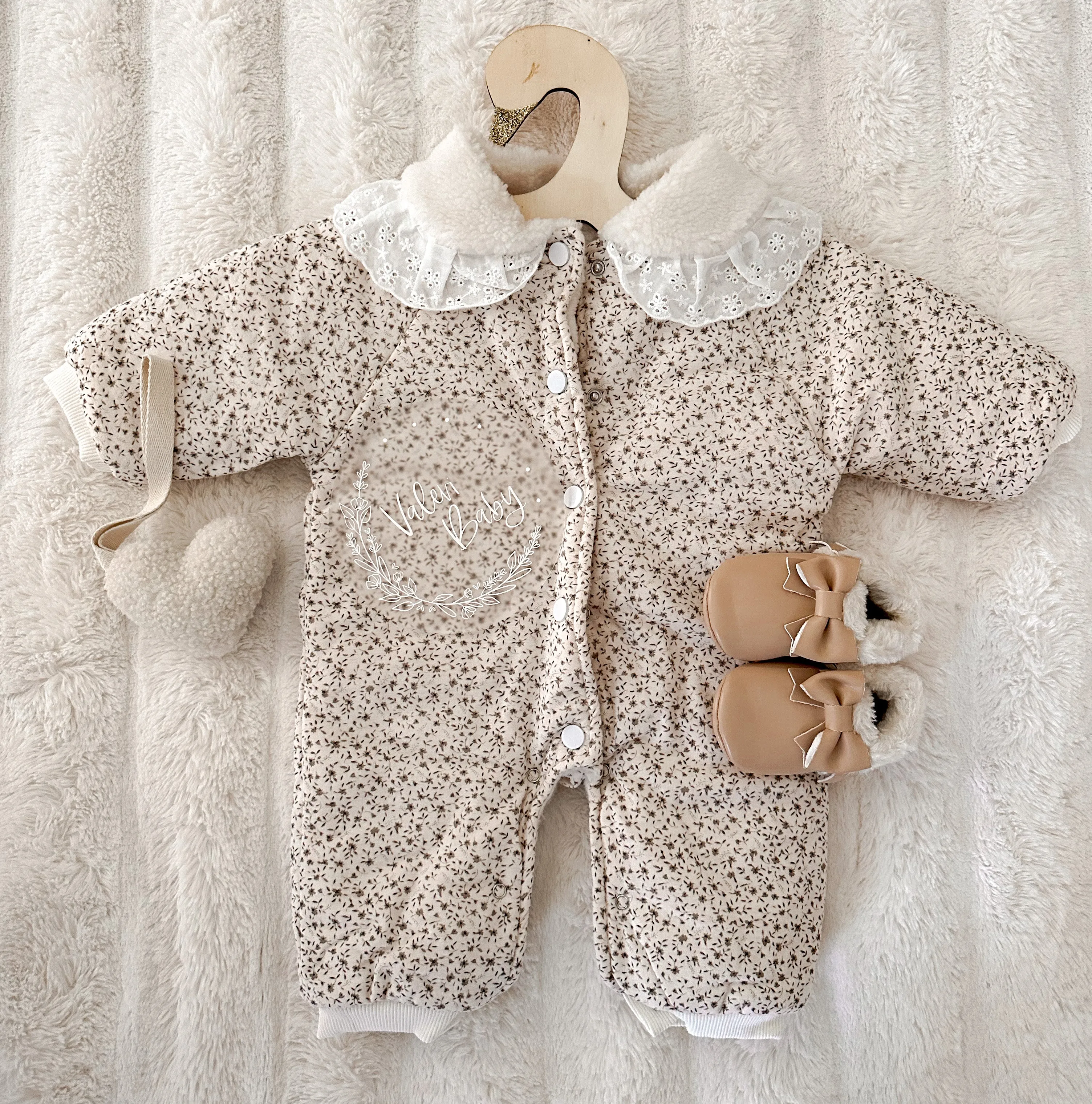 Sherpa floral jumpsuit