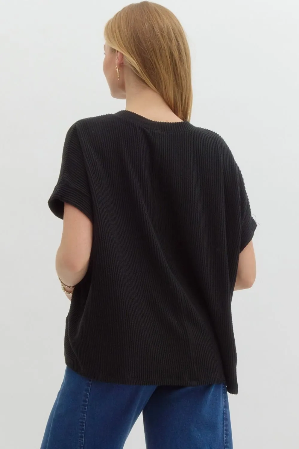 Short Sleeve Ribbed Top