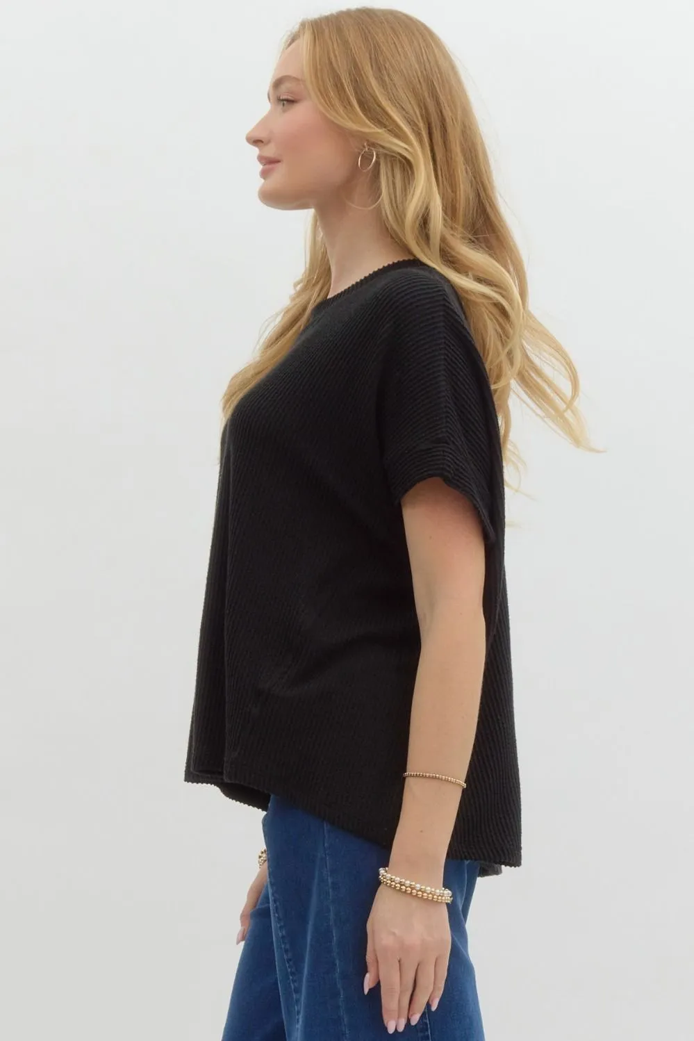 Short Sleeve Ribbed Top
