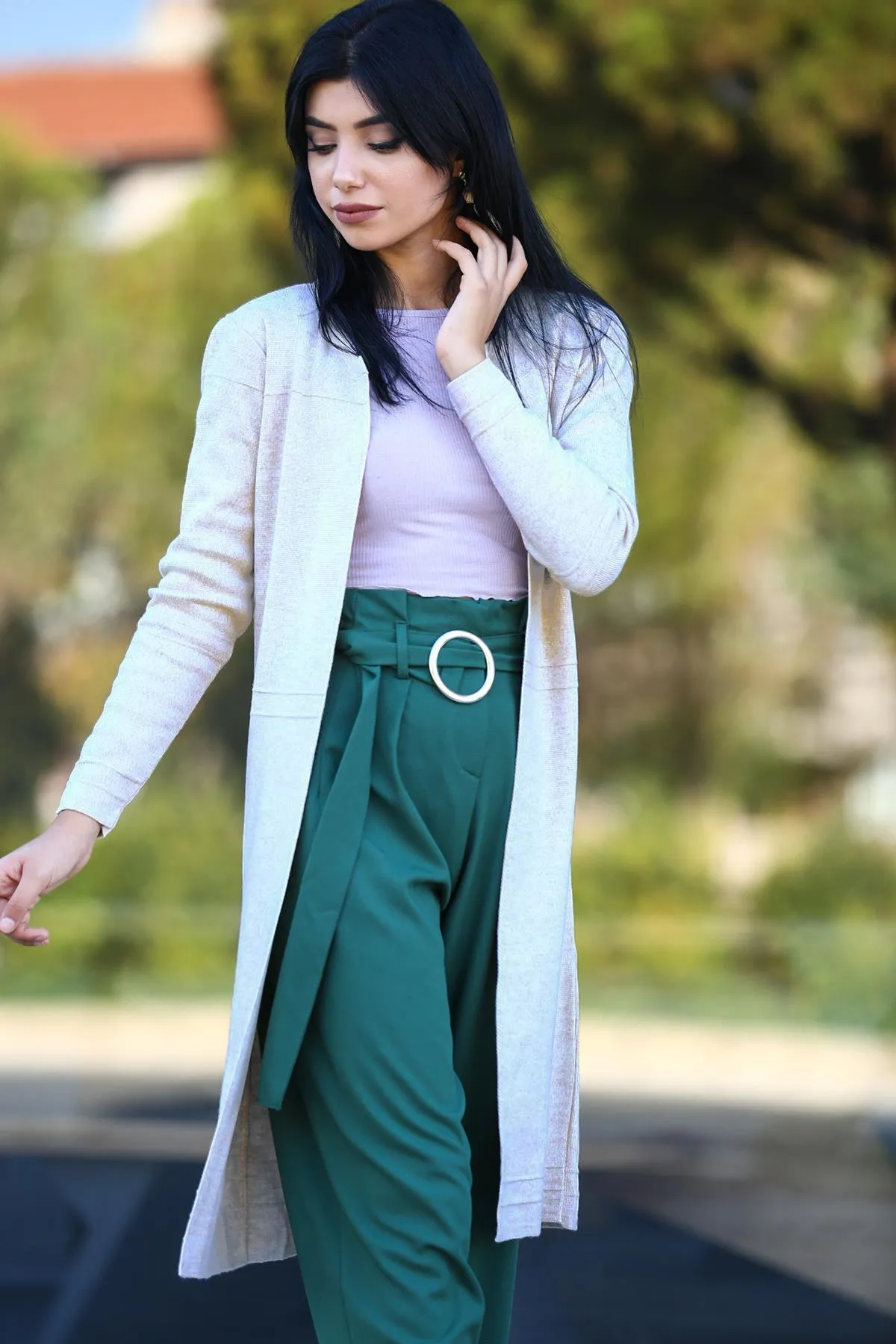 Sidiou Group Women Stone Tricot Jacket