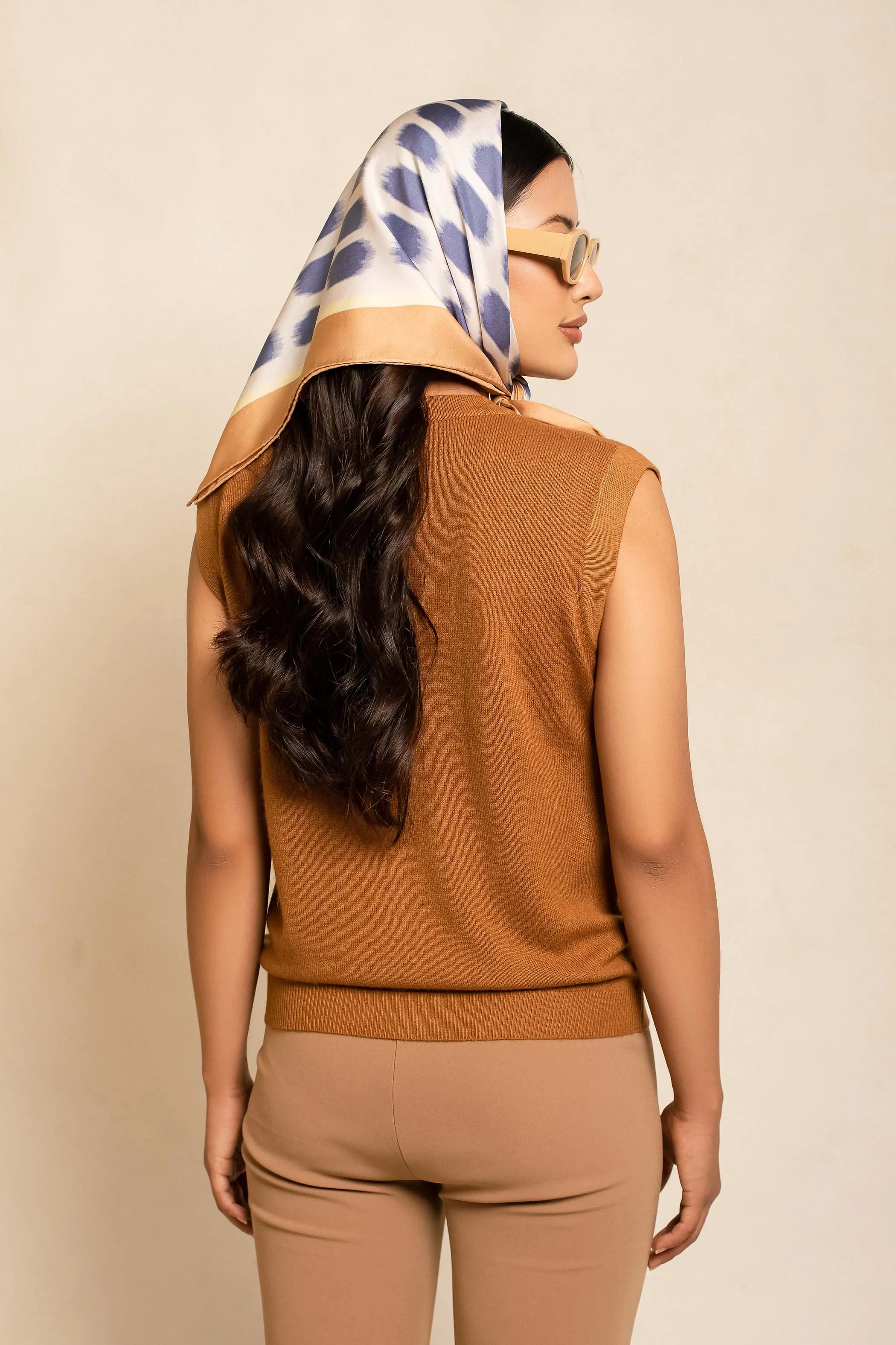 Silk Scarf I  Block Printed Carree