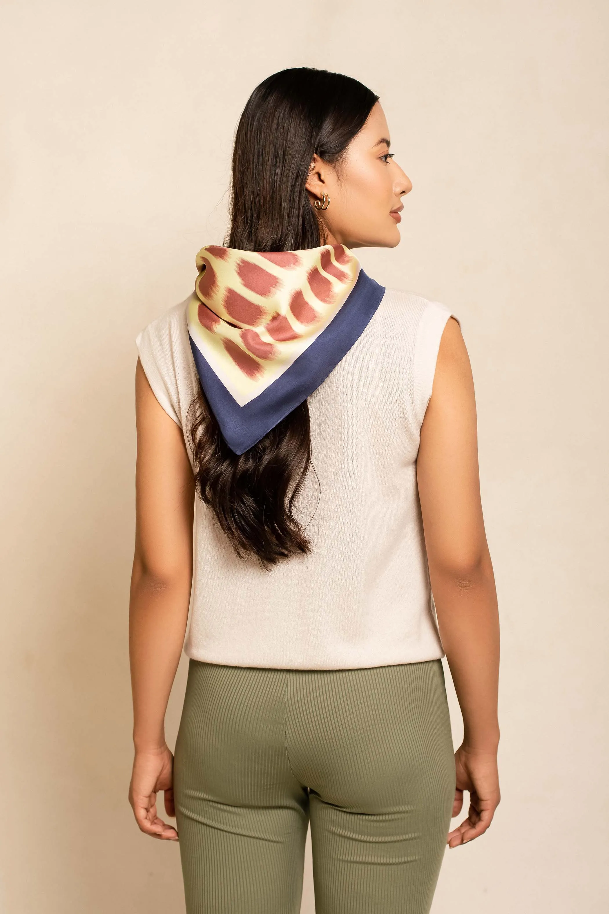 Silk Scarf I  Block Printed Carree