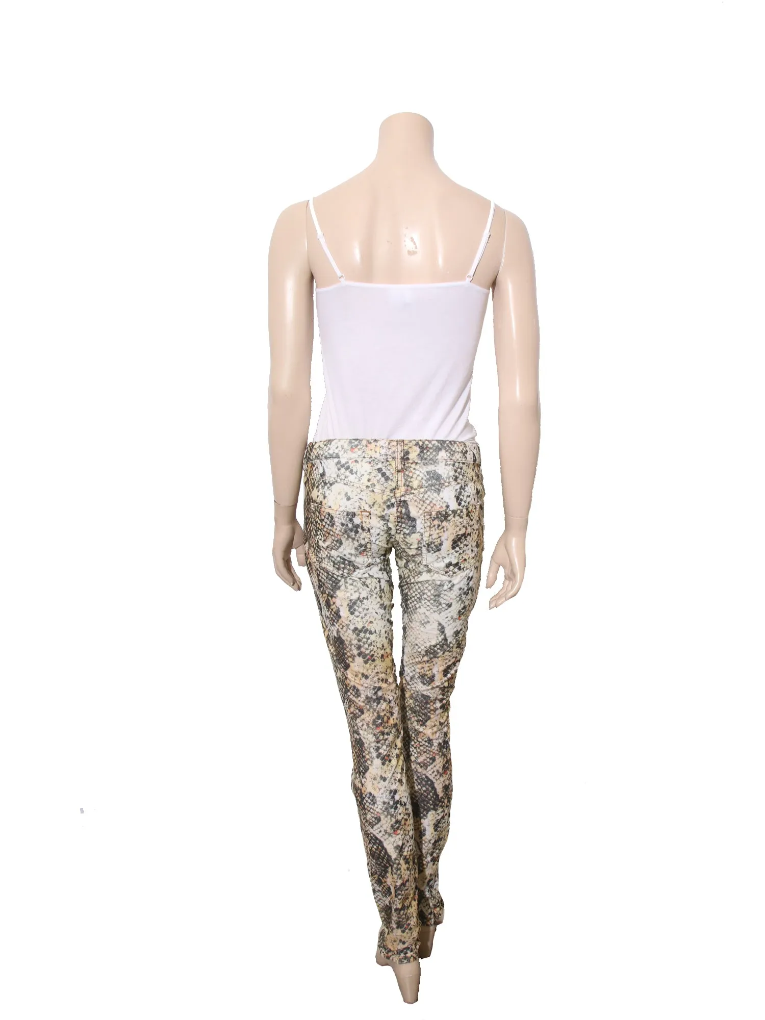 Snakeskin Print Corduroy Pants