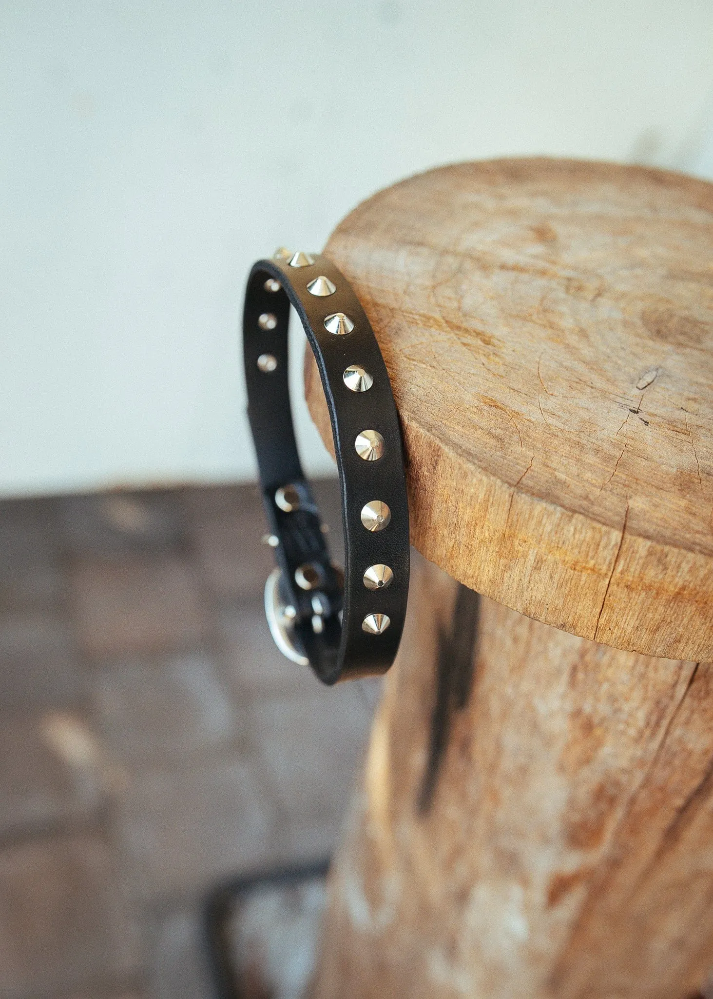 Studded Dog Collar - 20mm - Black