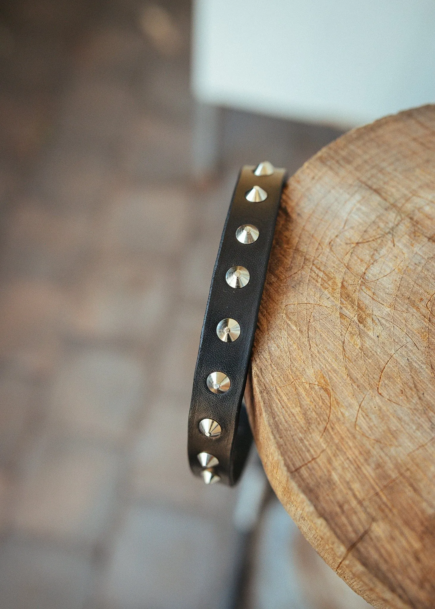 Studded Dog Collar - 20mm - Black