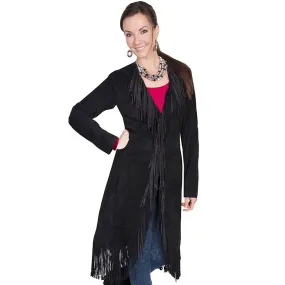 Suede Fringe Maxi Coat