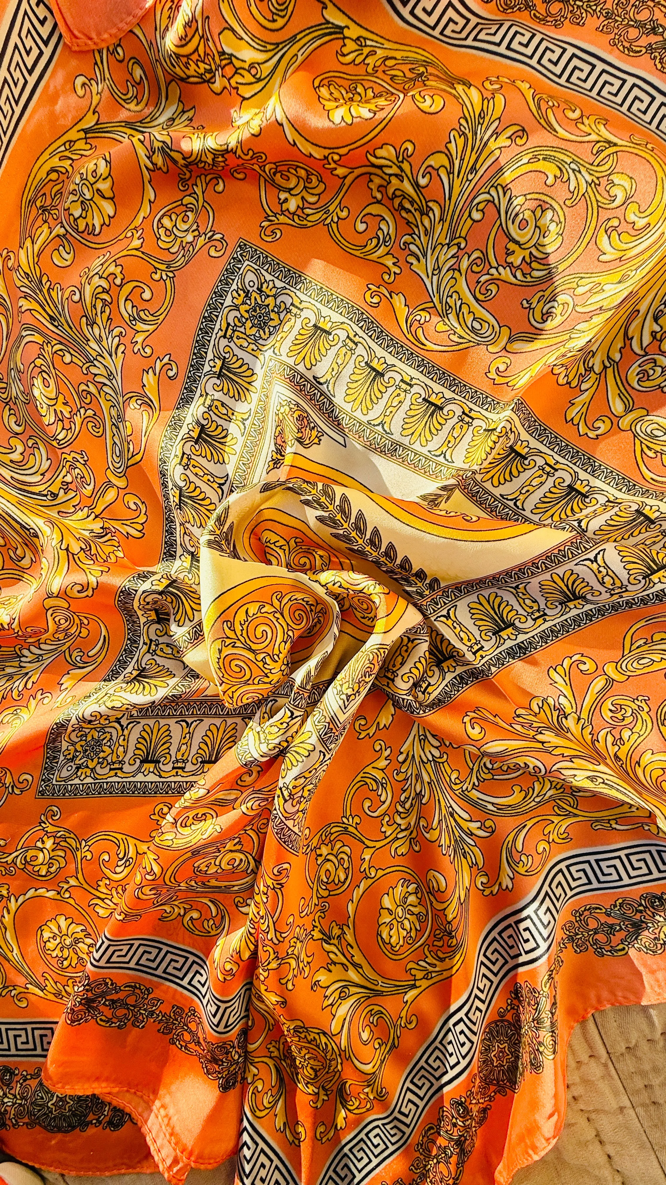 The Vesta Veil Orange Scarf