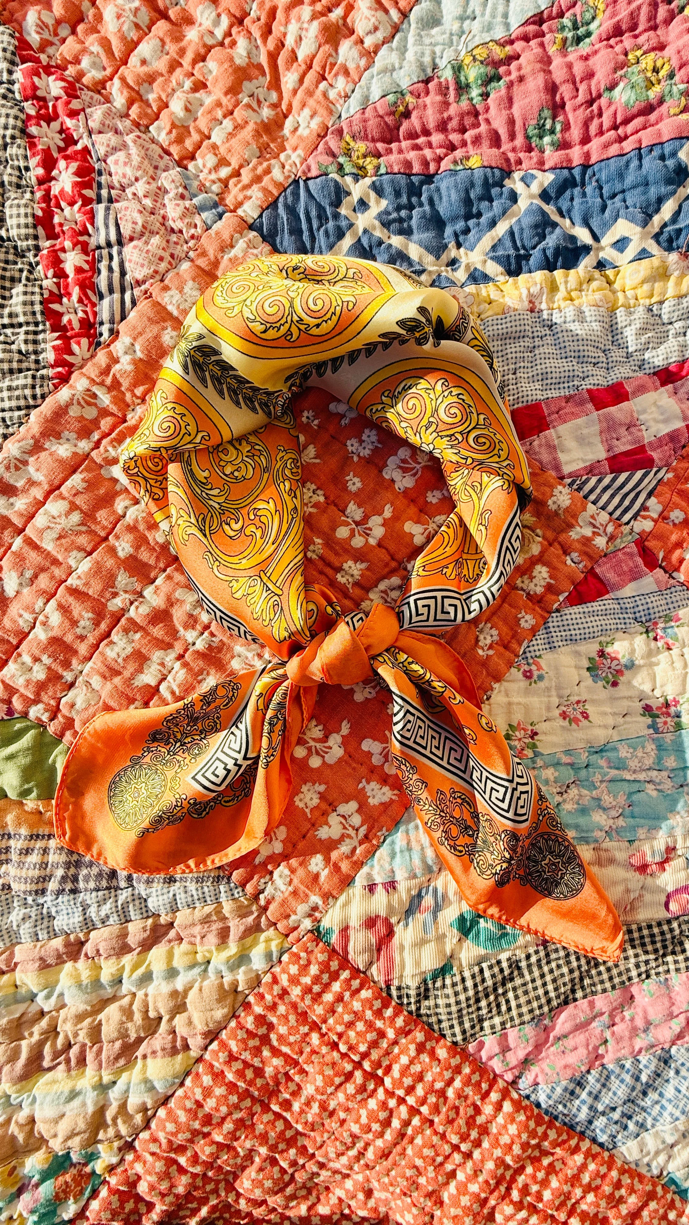 The Vesta Veil Orange Scarf