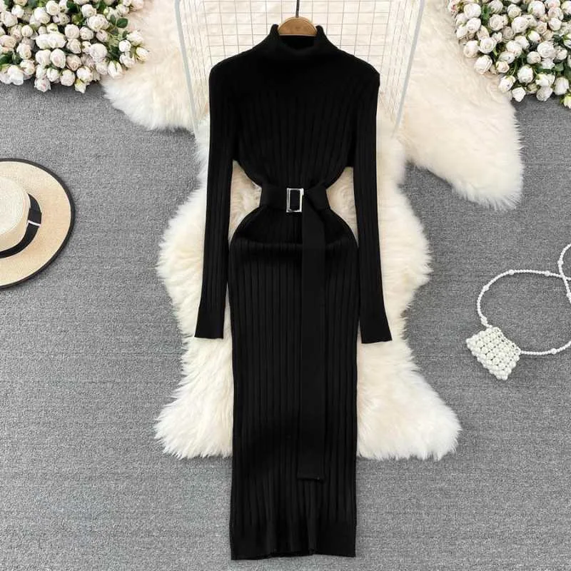 Turtleneck Black Sweater Dress