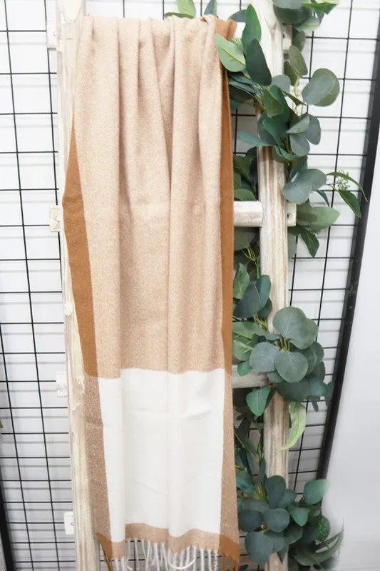 Two Tone Plaid Cashmere Scarf