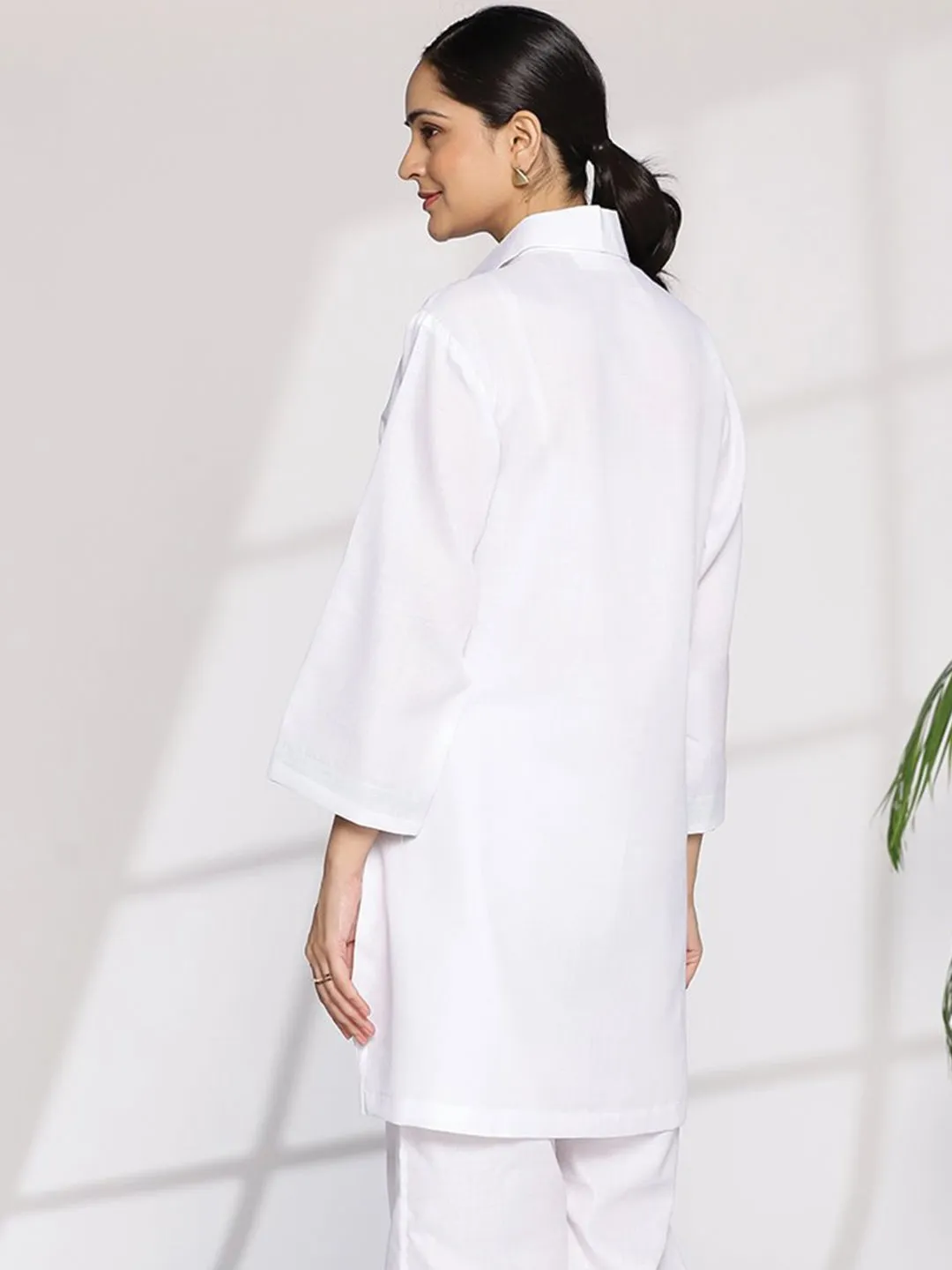 White CottonSlub ShirtTop - Tula