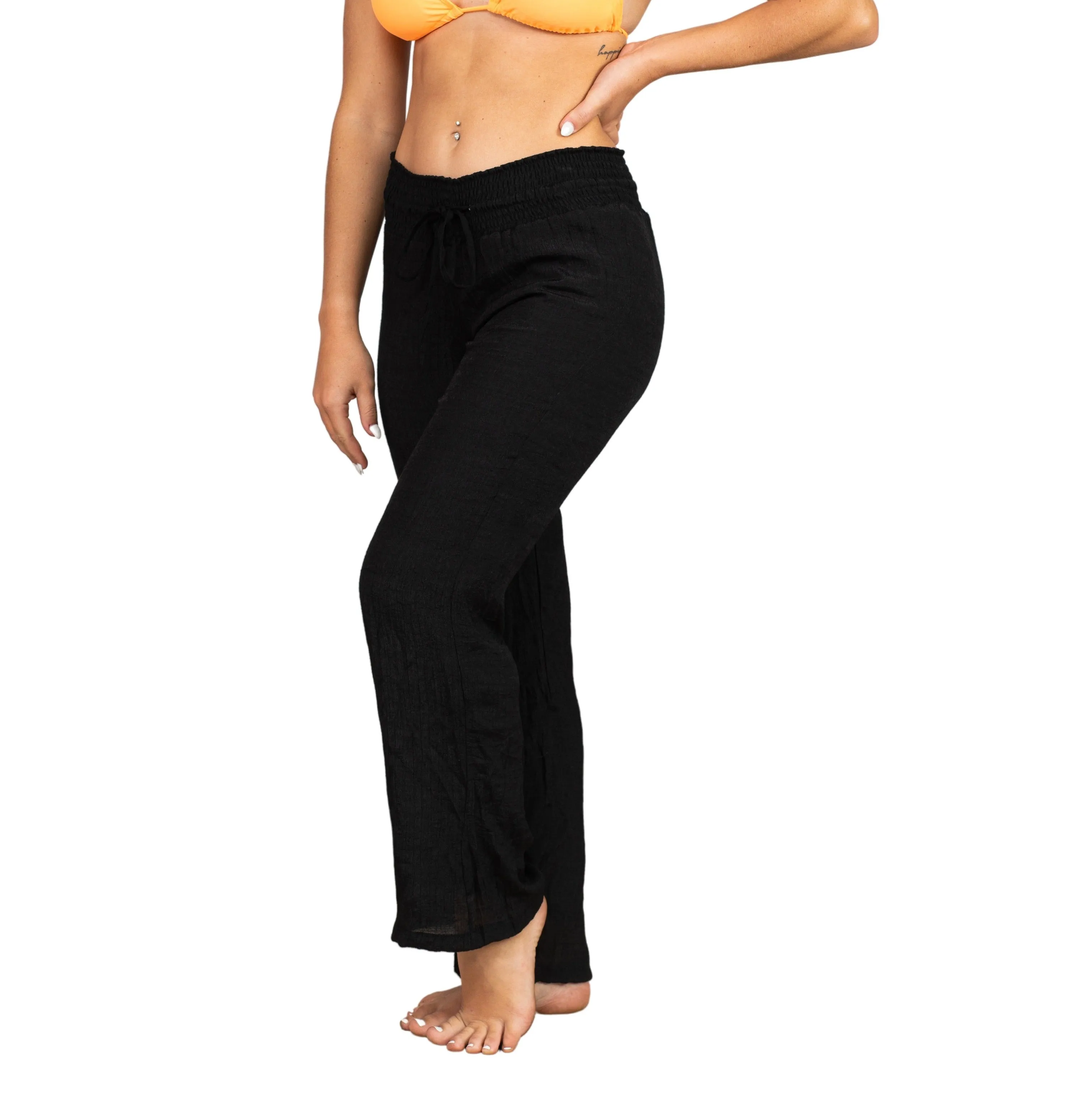 Wide Waistband Pant With Lining