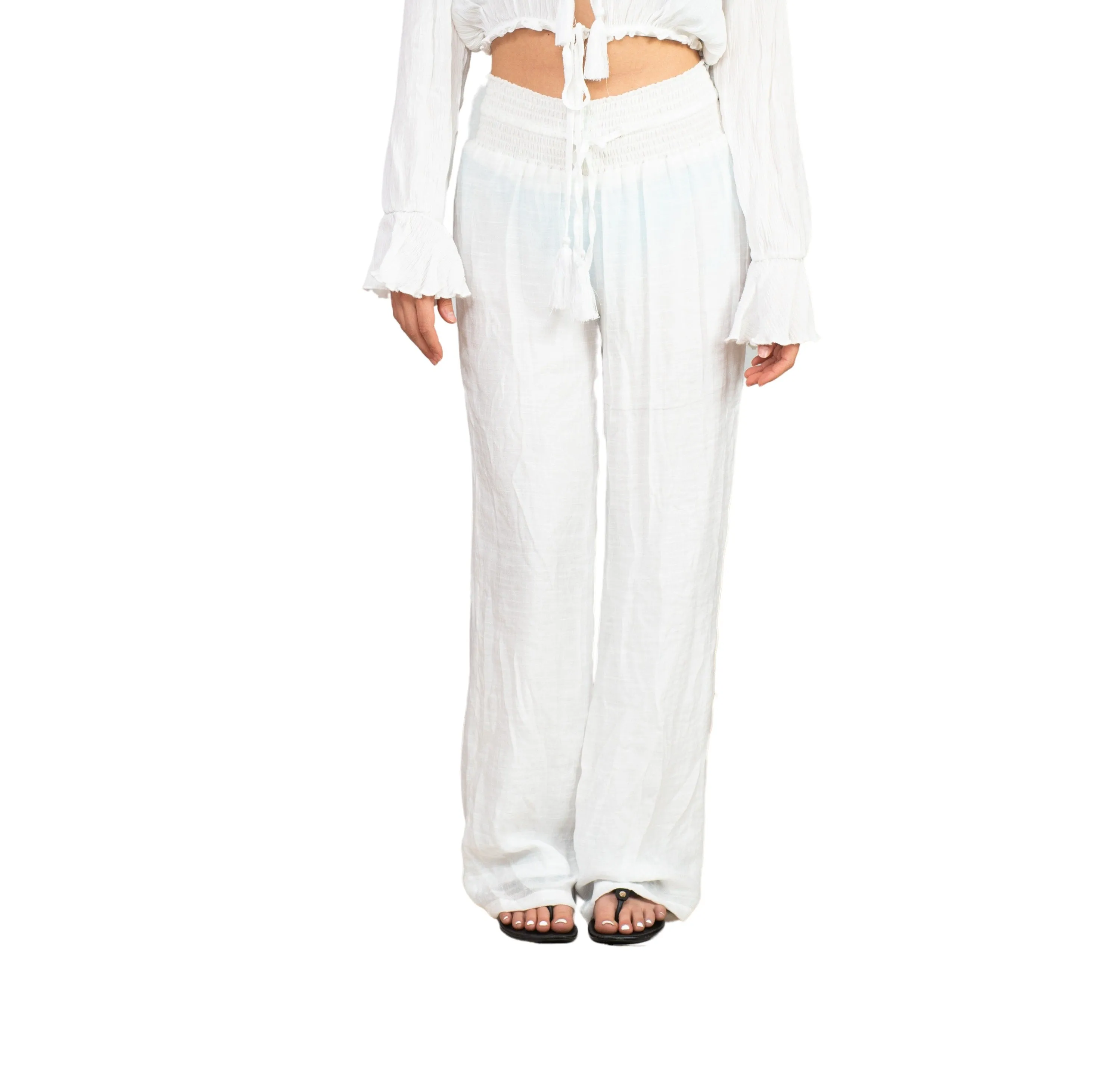 Wide Waistband Pant With Lining