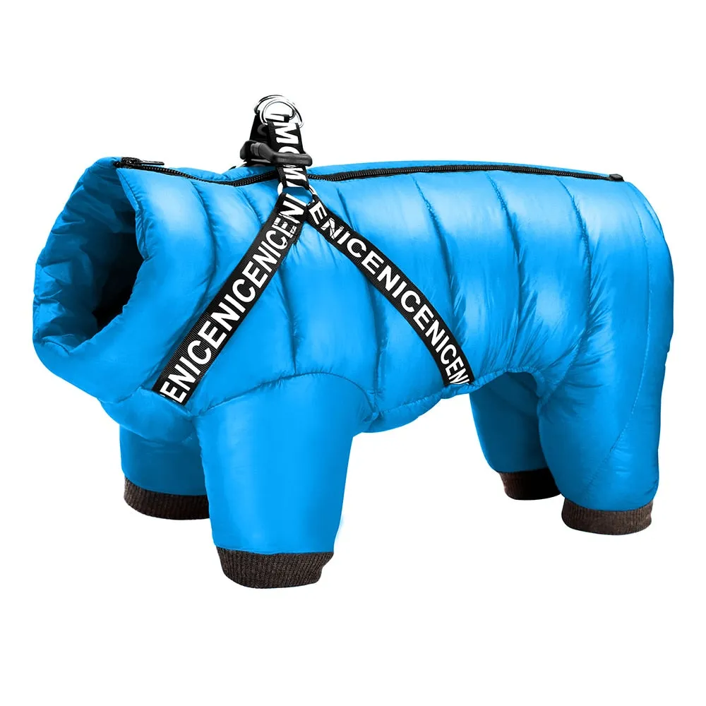 Winter Dog Clothes Super Warm Pet Dog Jacket Coat With Harness