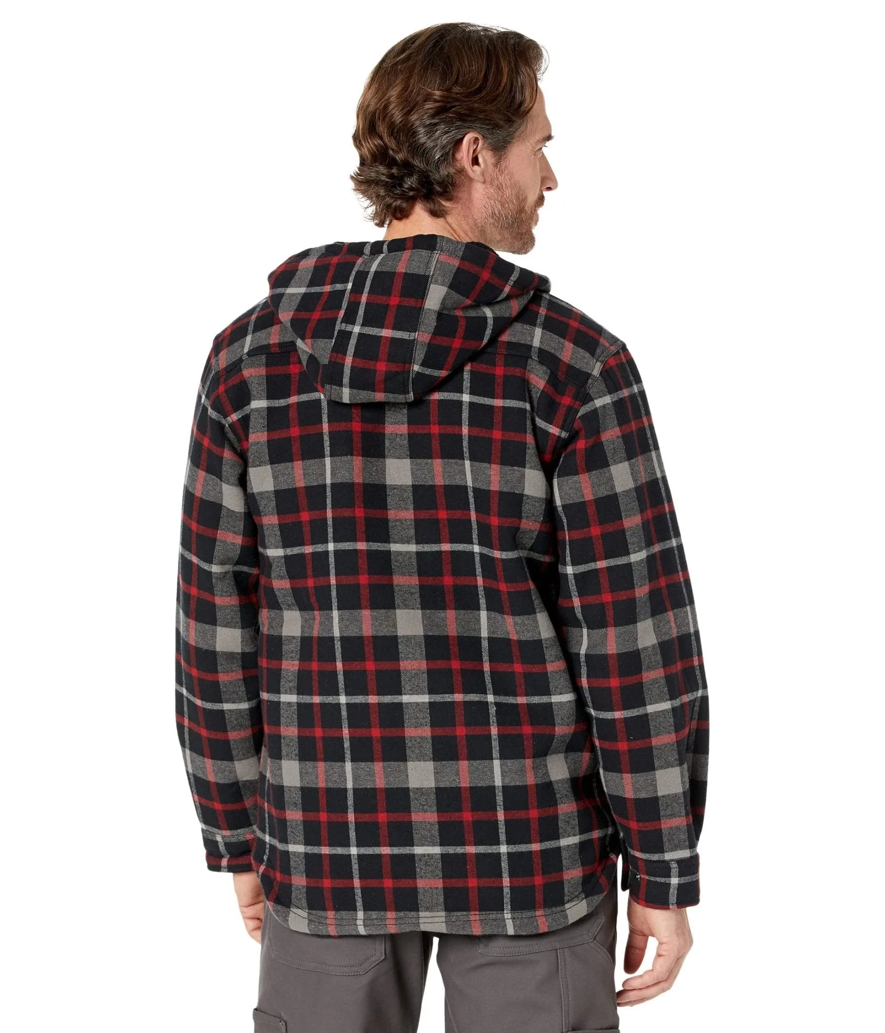 Wolverine Men's Bucksaw Sherpa Red Plaid Shirt Jacket