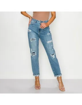 WOMEN'S MOM WAX JEANS 90254