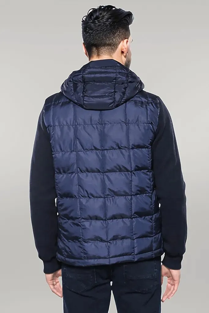 WSS Hooded Navy Blue Coat Jacket  - Singen