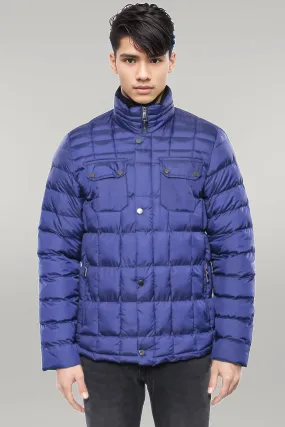 WSS Quilted Blue Men Winter Coat  - Singen