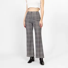 XS 70s Grey Plaid High Waisted Pants 24.5"
