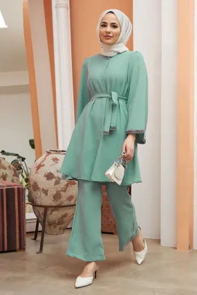 ZRF Women Spanish Flared Pants Tunic Set - Mint - Luton